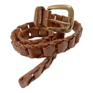 Chain Link Woven, Genuine Leather Belt, size S/M